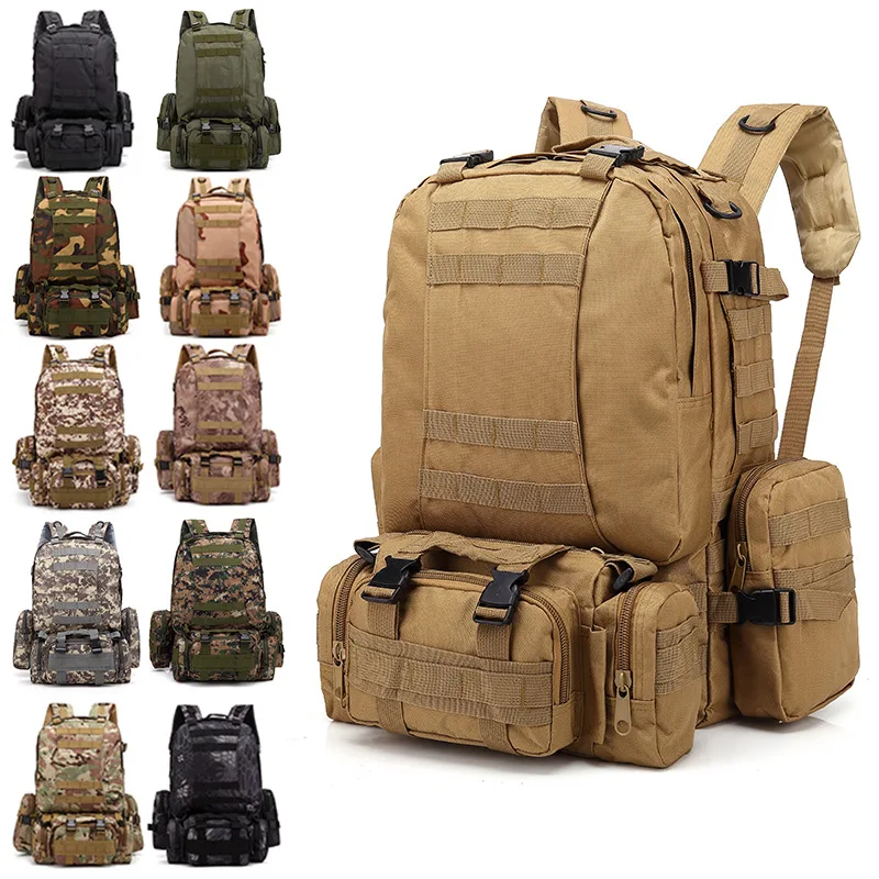 

In 1 Molle Trekking Camping Backpacks Military Waterproof Sport Bag Outdoor 4 Hiking Tactical Backpack Rucksack Fishing