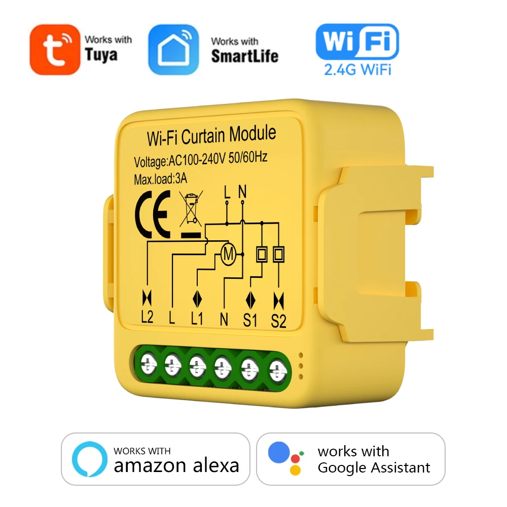 

Умный переключатель двигателя для штор Tuya ZigBee WiFi RF433 3 варианта, рулонные жалюзи, контроллер переключателя двигателя затвора, голосовой контроллер для Alexa Google
