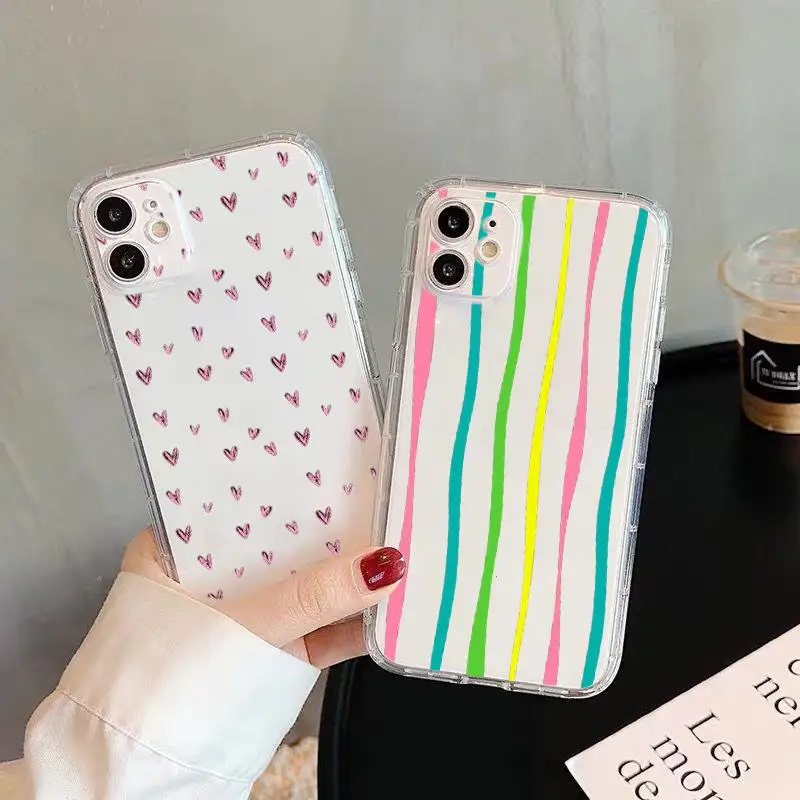 

Creative Color Transparent Case For iPhone 11 Pro SE 2020 X Xr Xs 11 12 13 Max Pro Mini 8 Plus 6 6s 7 7P M7y0 Smart Vintage