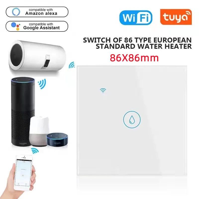 

Water Heater Switches EU/UK/US/Brazil Standard Luxuray Glass Voice Touch Panel Timer Alexa Google Home Wifi Sensor Smart Switch