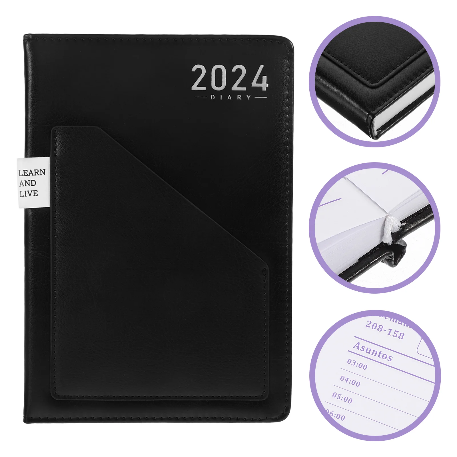 

Journal Notepad Scrapbook Creative Gift Day Page Diary 2024 Planning Notebook Business Writing Travel Agenda