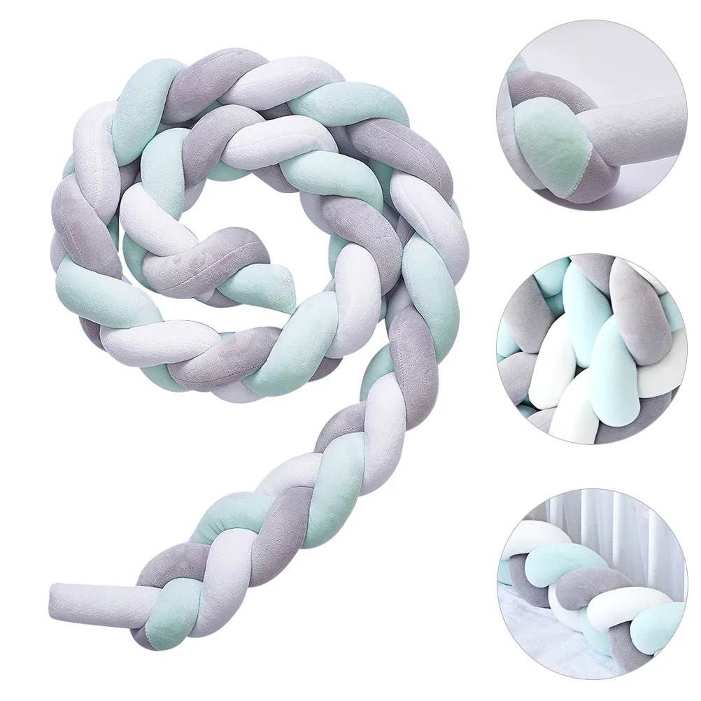 

Crib Knotted Braided Pillow Crib Bed Bumper Pillow Cushion for Newborn