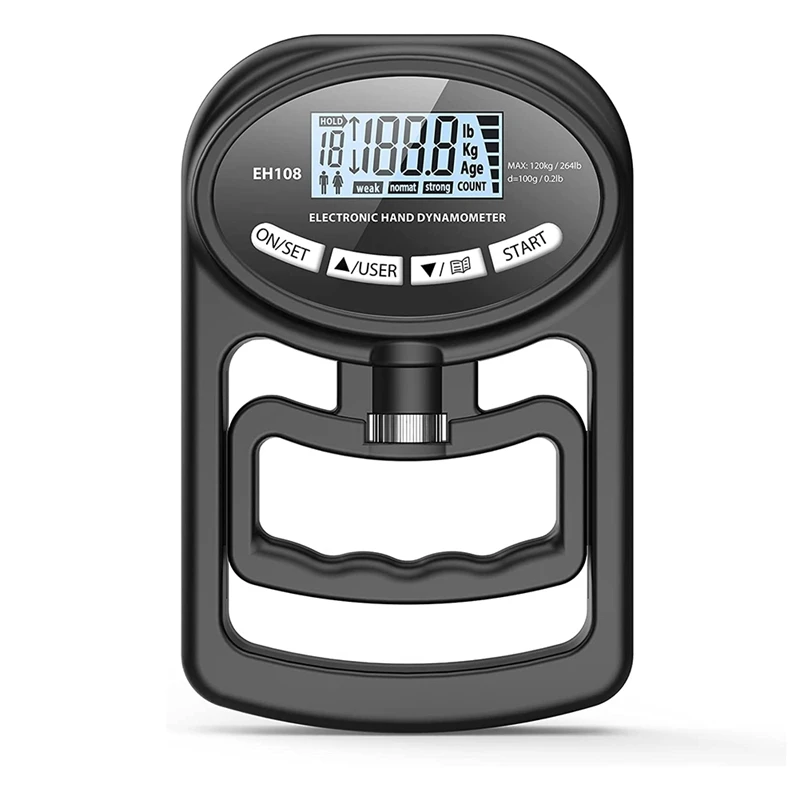 

NEW-265 Lbs / 120Kgs Hand Dynamometer Grip Strength Trainer-Electronic Hand Grip Strength Tester Grip Strengthener