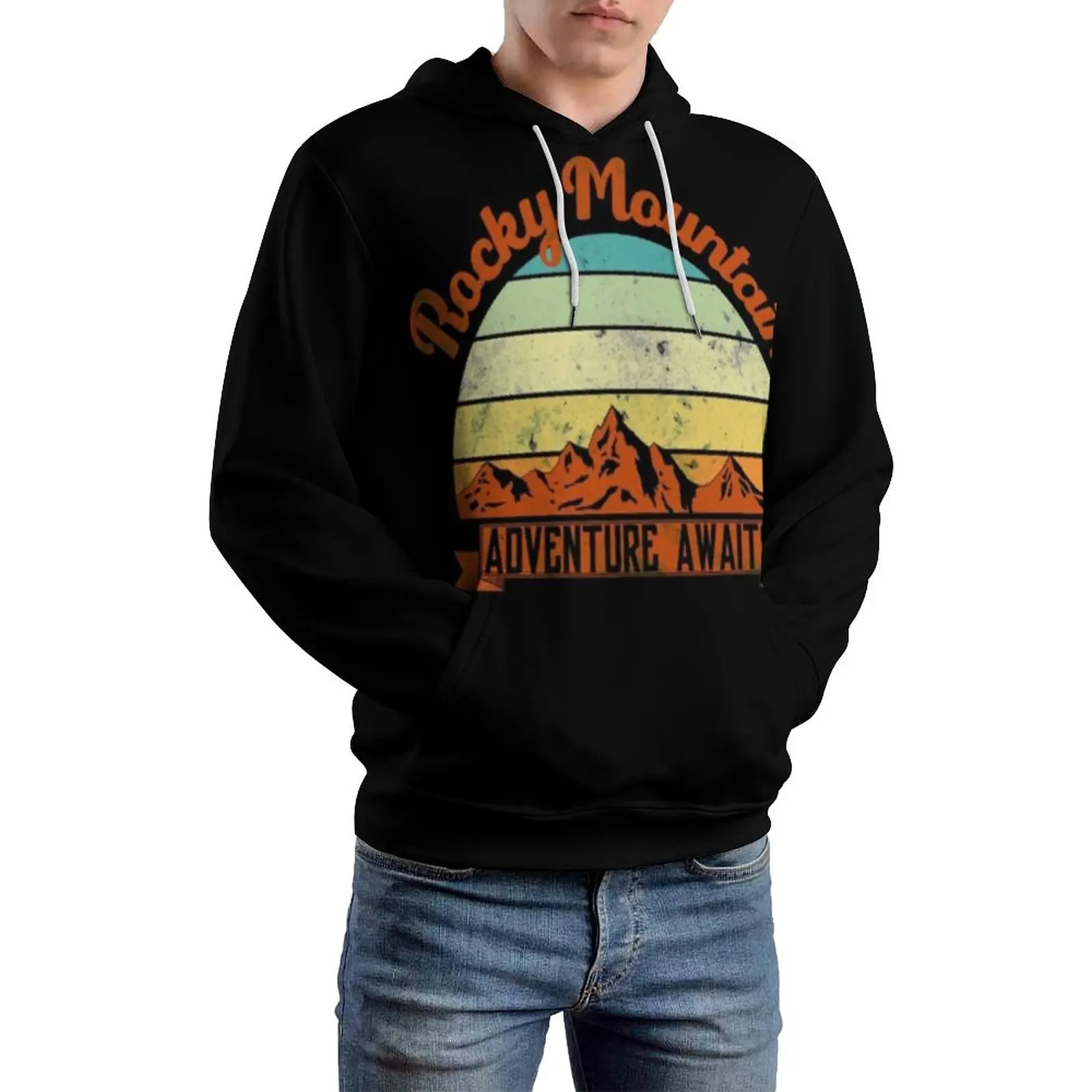 

Толстовка с капюшоном и принтом «Рокки-горы»