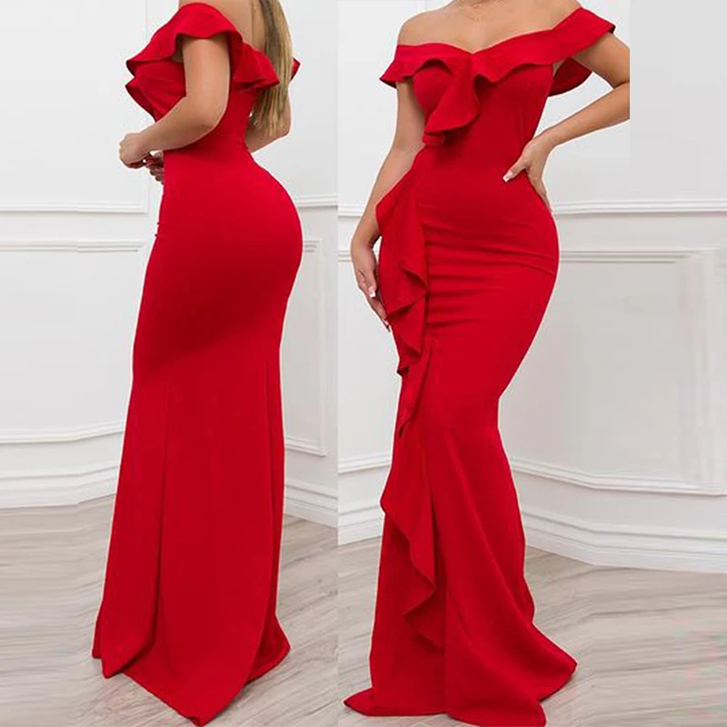 

2023 платья, длинные платья, Элегантное коктейльное вечернее платье на одно плечо, сексуальное женское однотонное тонкое платье