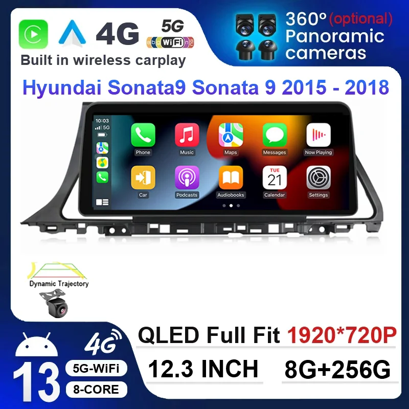 Автомагнитола 12 3 дюймов Android 13 для Hyundai Classic Santa Fe 2006 2009-2015 мультимедийный