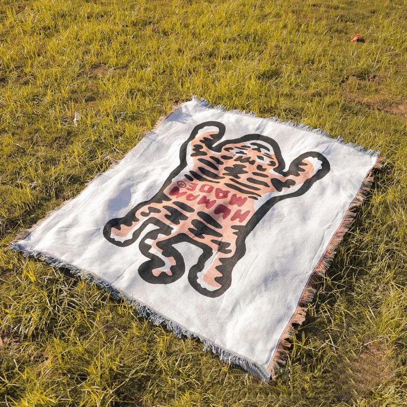 Одеяло для дивана из текстиля Ins толстый уличный коврик кемпинга с узором тигра