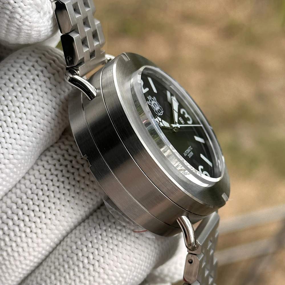 Фото Мужские дайверские часы STEELDIVE SD1912 V2, новые, 47 мм, матовый корпус, сапфировое стекло, синий люминесцентный циферблат BGW9, автоматический механизм NH35. №5