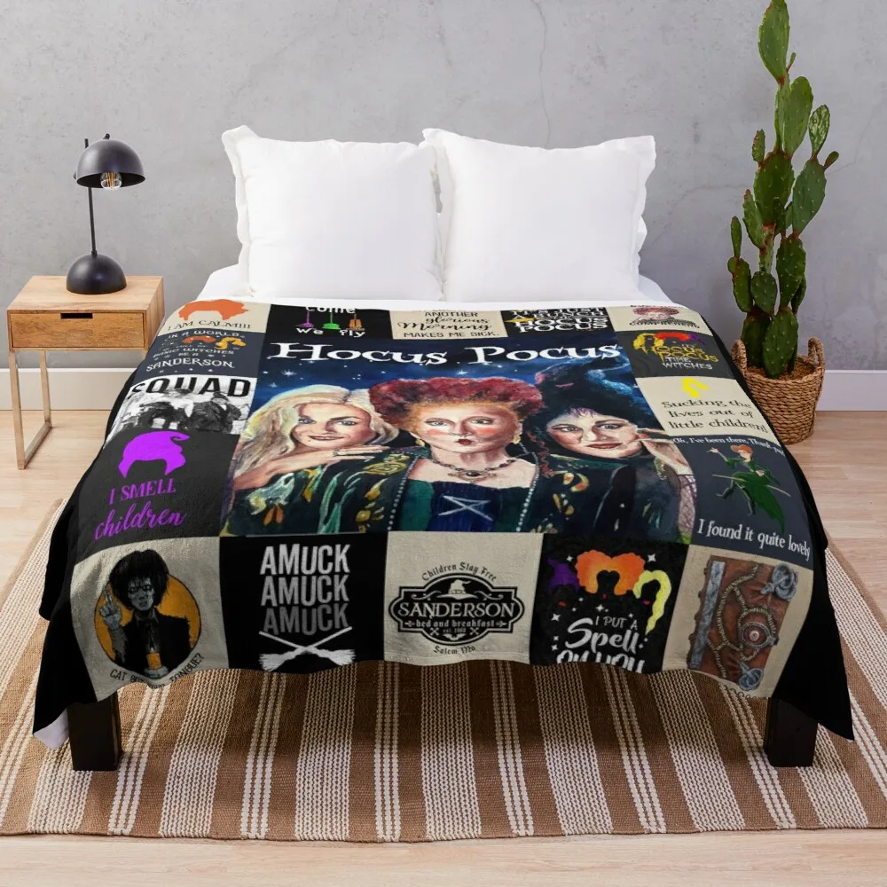 

Hocus Pocus I Smell Children I Put A Spell On Throw Blanket shaggy blanket fuzzy blanket soft