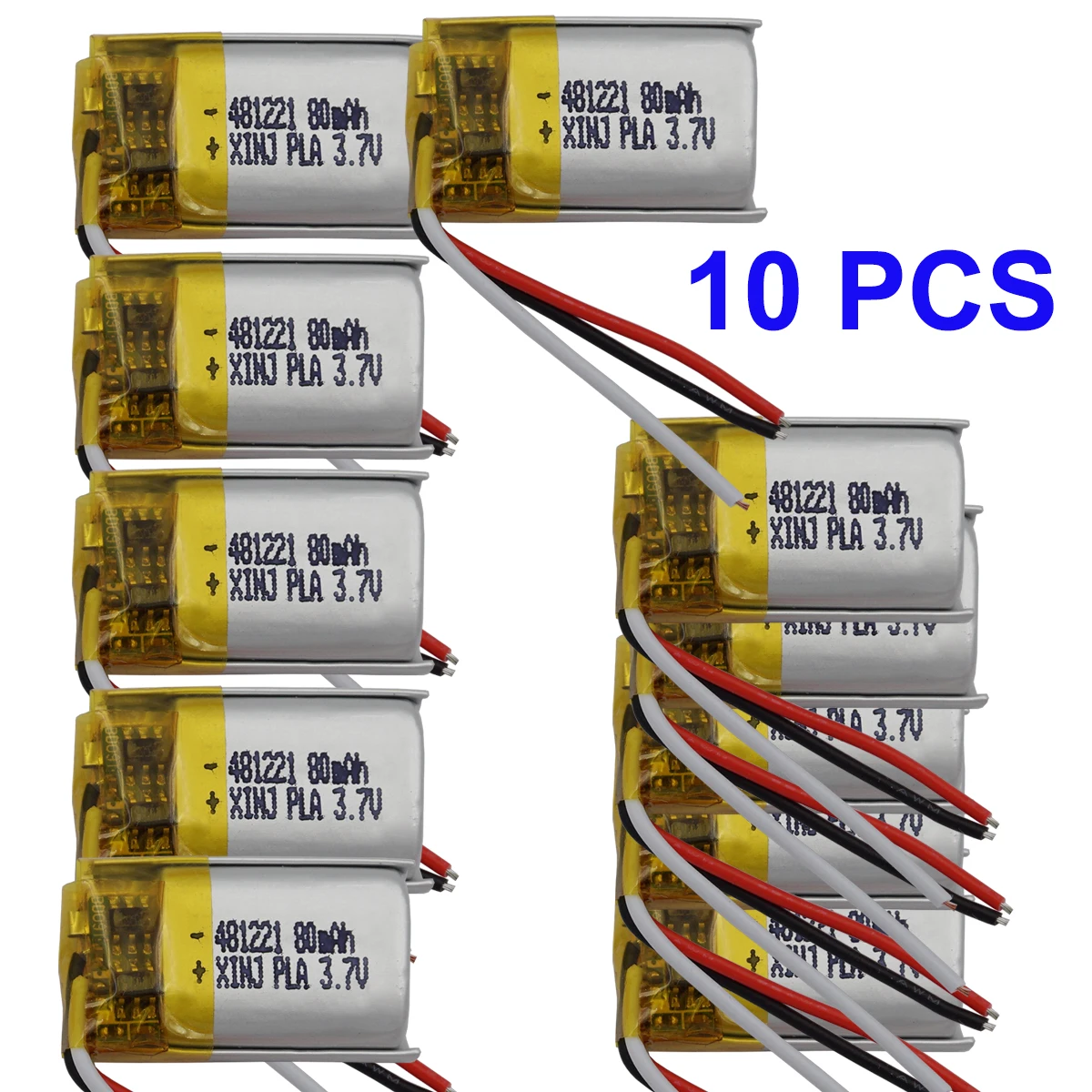 

3.7V 80 mAh Polymer 3 Wires Thermistor Li Lithium Li-ion Battery 481221 For Headphones Bluetooth Speaker 3D Glasses Record Pen