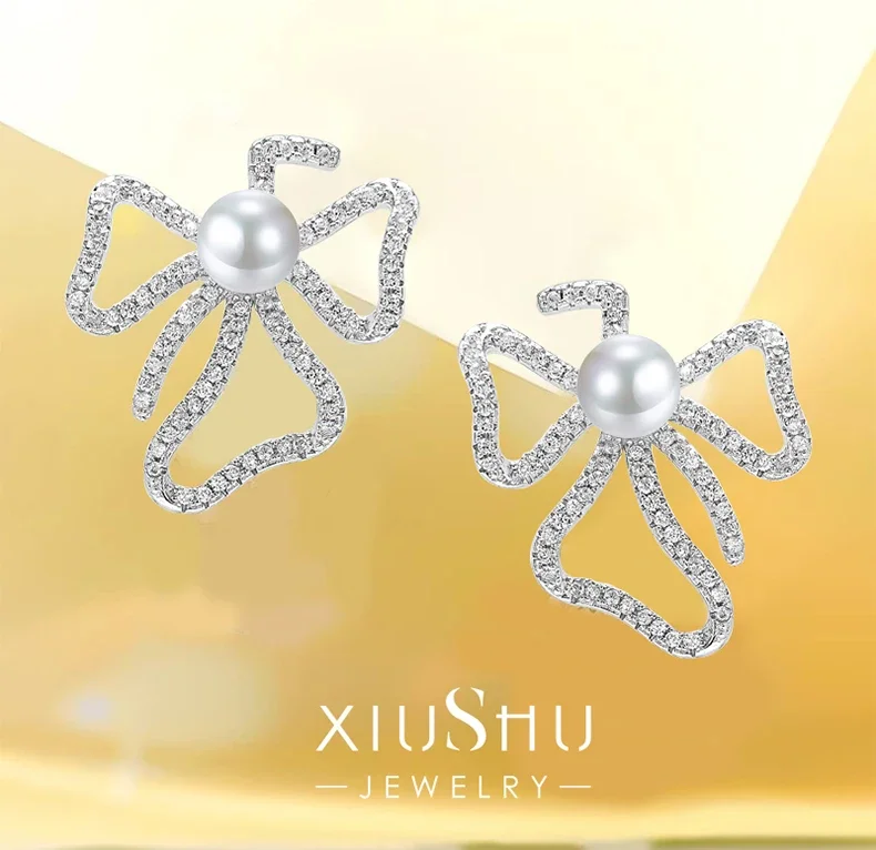 

Desire нишевый дизайн с высококачественными высокоуглеродистыми алмазными вставками серебряные украшения для ушей и модные женские галстуки-бабочки