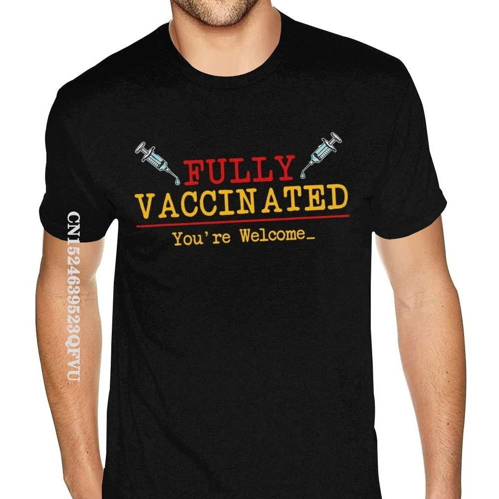 

Vaccinated Vaccine Vaccination Gift I Fun Pro Vaccination Printed Mens Tshirt Boyfriend's Cute T Shirt