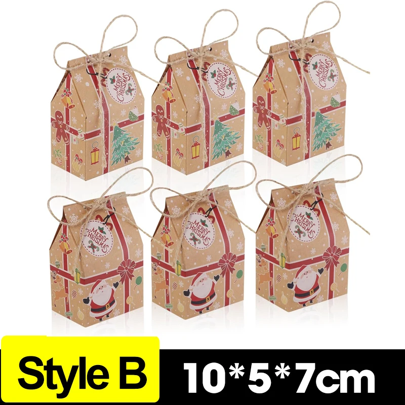 

Рождественские подарочные пакеты из крафт-бумаги