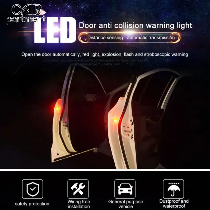 

5 Led Flashing Sensor Light Universal Door Warning Light Durable Wiring-free Warning Light Car Accessories 5led