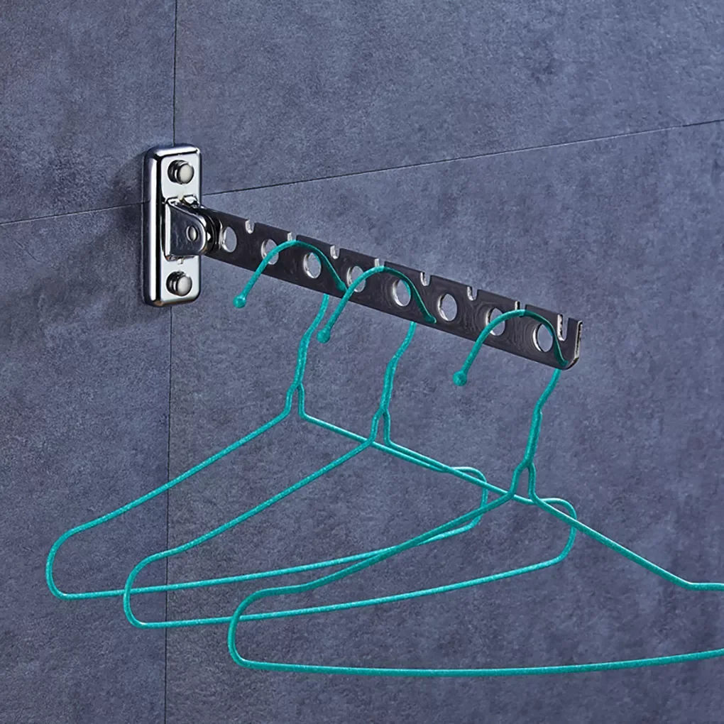 

Bathroom Balcony Foldable Clothes Hanger Rotating Hook Rack Wall Hanging Drying Shelf for Home Hotel