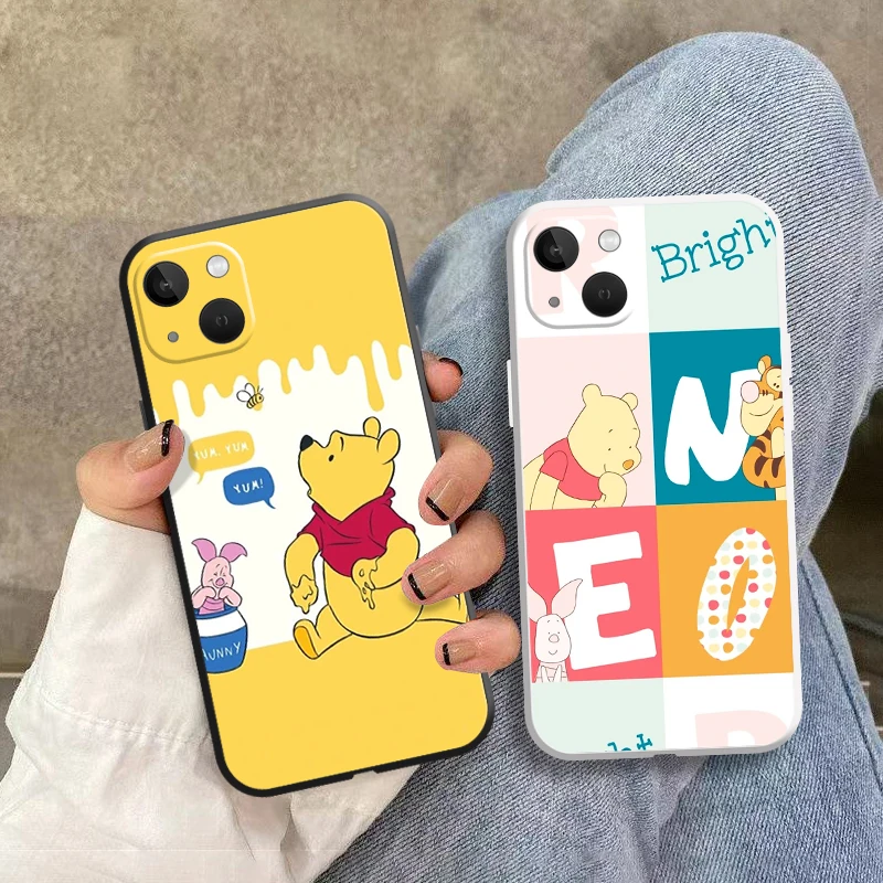 

Силиконовый мягкий чехол-накладка с рисунком Винни-Пуха для iPhone 13 12 11Pro Mini X XR XS Max 6 7 8 Plus SE 2020