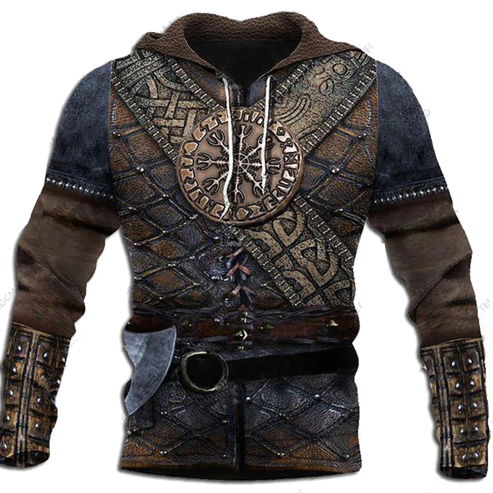 

2021 New Fashion Hoodies Sweatshirts Men/Women 3D Sweatshirts Print Viking Warrior Hooded Hoody Tracksuits Tops