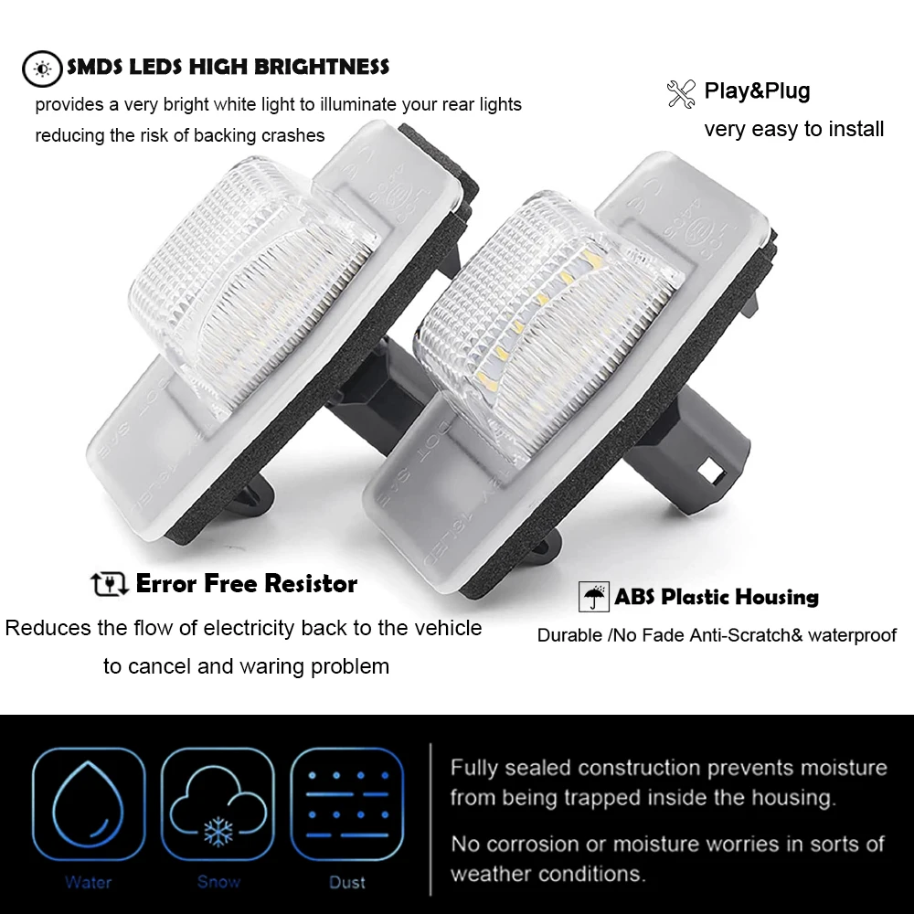 1 пара 6000K светодиодных задних фонарей номерного знака без ошибок для Mazda 323 Protege