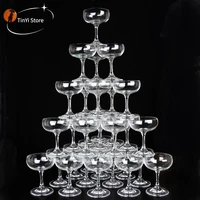 6pcs glass cup tower wedding props decoration champagne wine cup home party decor 135ml bar wine cocktail glass