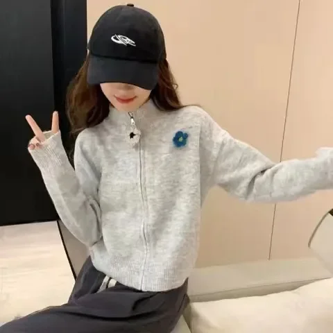 Дизайнерский свитер Greyzip-uppolo с высоким воротником 2023 женский