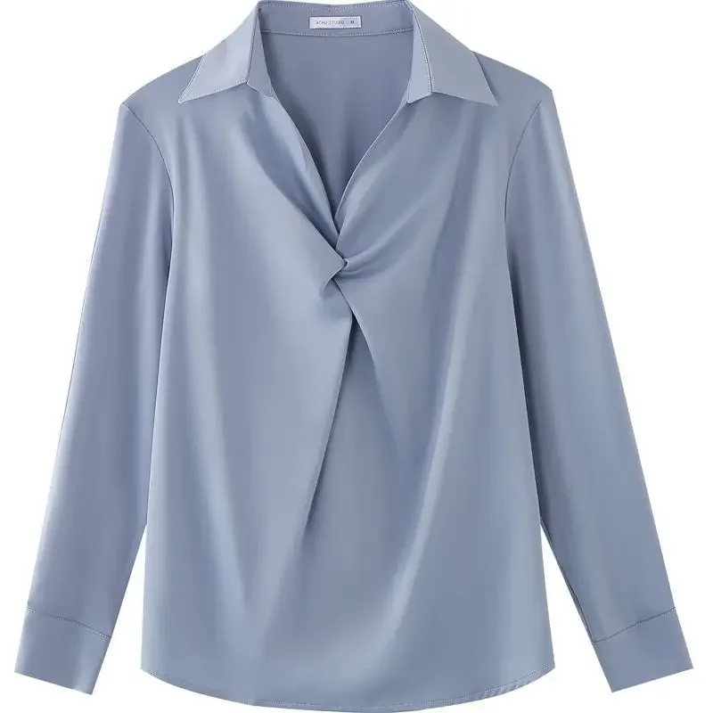 Шифоновая рубашка для женщин на раннюю осень тонкая профессиональная деловая