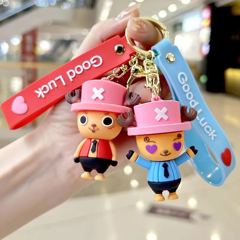 

Cartoon Anime Keychain Tony Chopper Cute Toy Doll Key Chain Bag Pendant Car Keyring Lanyard llavero