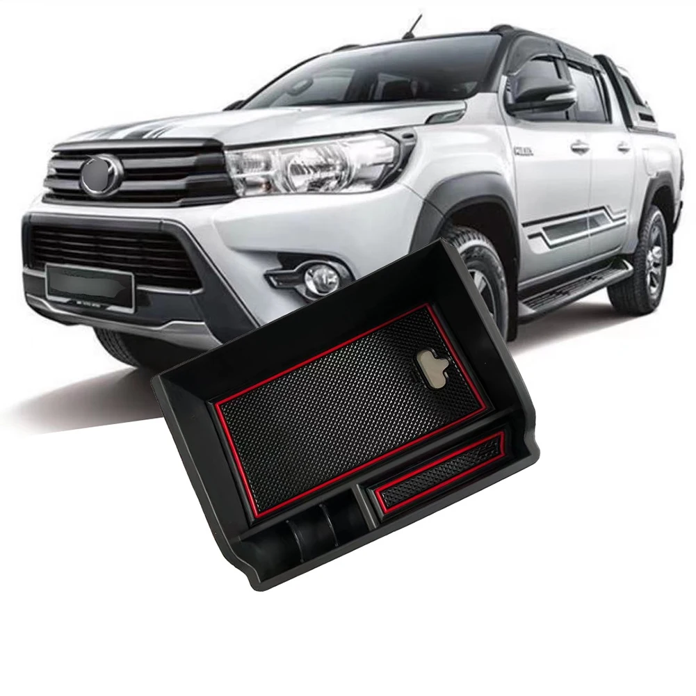 

Возможны отклонения в 1-10 мм из-за ручного измерения для Toyota Hilux 2015-2022, коробка для хранения подлокотника, центральная консоль, лоток органайз...
