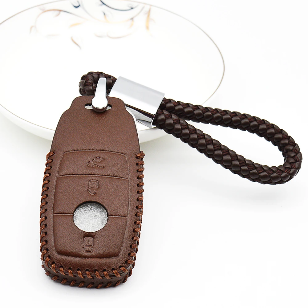 

Кожаный чехол для автомобильного ключа, чехол для Mercedes Benz E Class C A W177 W213 W212 GLA CLA AMG W205 W176 W204 GLC W211, аксессуары для ключей