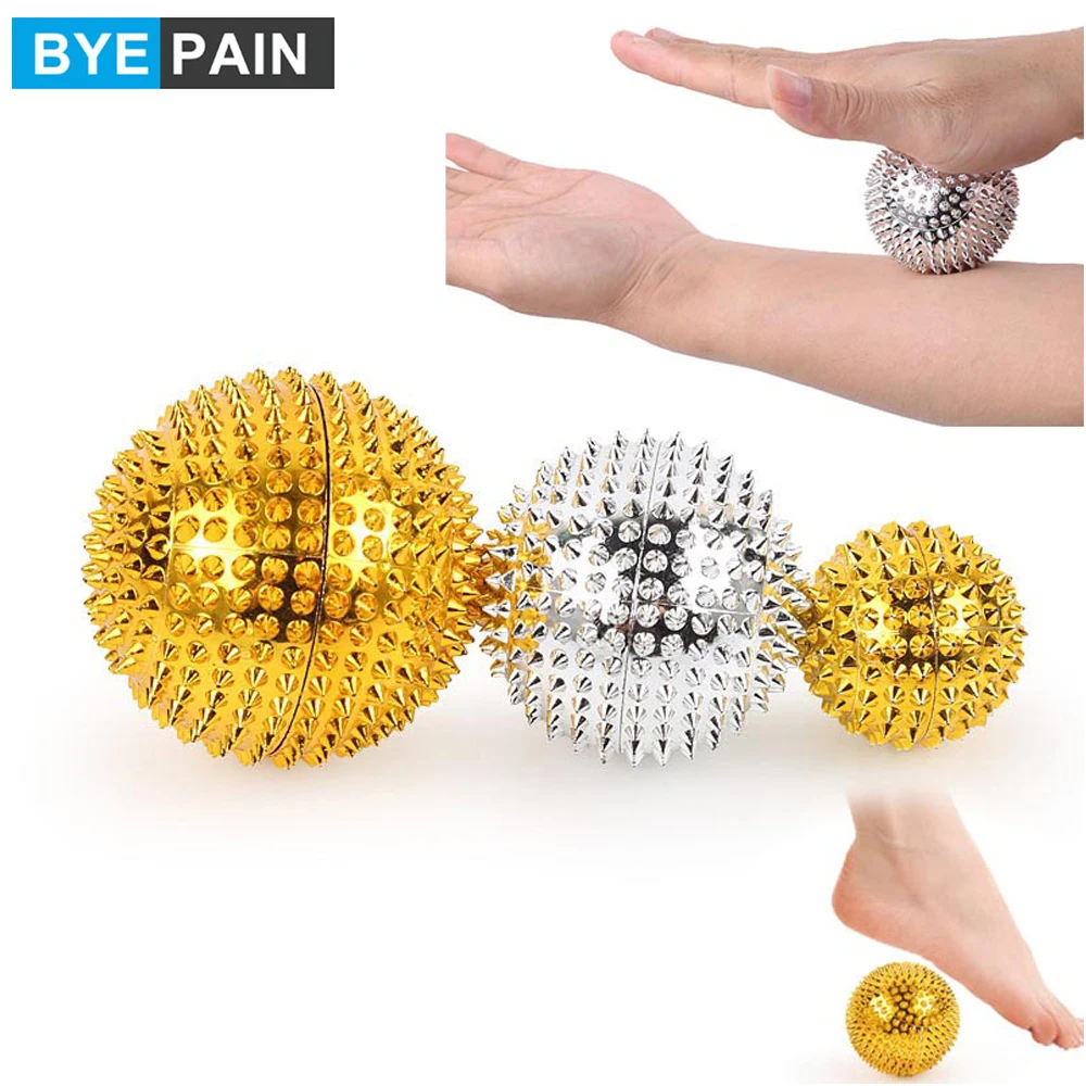 

1Pair BYEPAIN Hand Magnetic Therapy Spiky Massage Ball Pressure Relief Trigger Point Palm Acupuncture Massage Pocket
