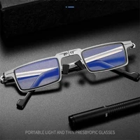 anti blue light blocking rimless reading glasses women men square round frame presbyopic glasses diopters 1 0 1 5 2 2 5 4 0