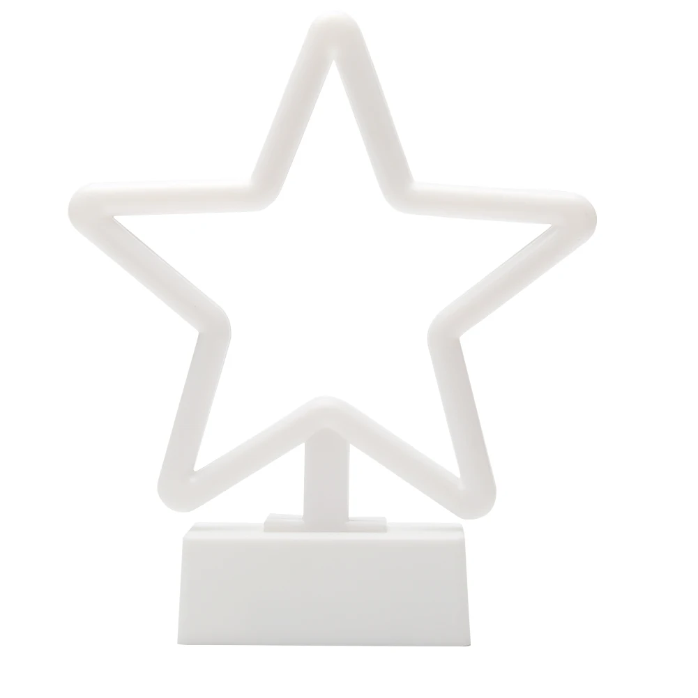 

Led Gift Party Star Shape Heart Neon Signs Wedding Decoration Bedroom With Pedestal Night Light Christmas Battery Powered Desk