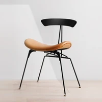 light luxury chairs nordic industrial style retro iron dining chair ant chair designer chair solid wood back leisure chair