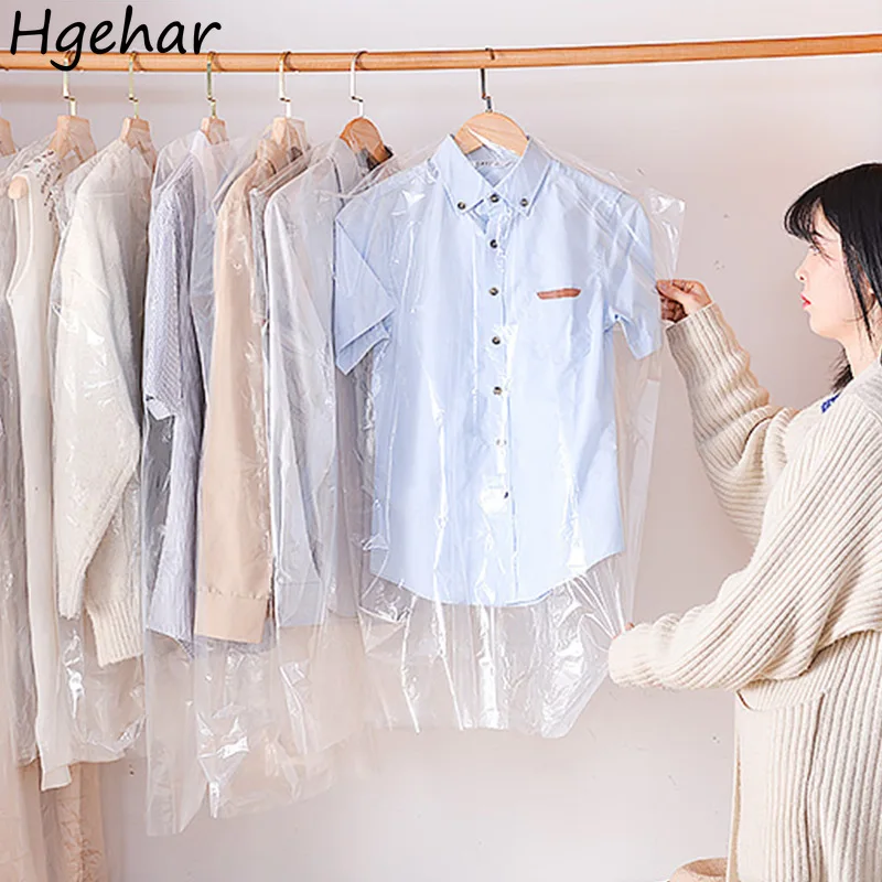 

Disposable Transparent Clothing Dust Covers Moisture-Proof Long Clothes Dress Jackets Hanging Pouch Dirt Resistant Cover 5 Pcs