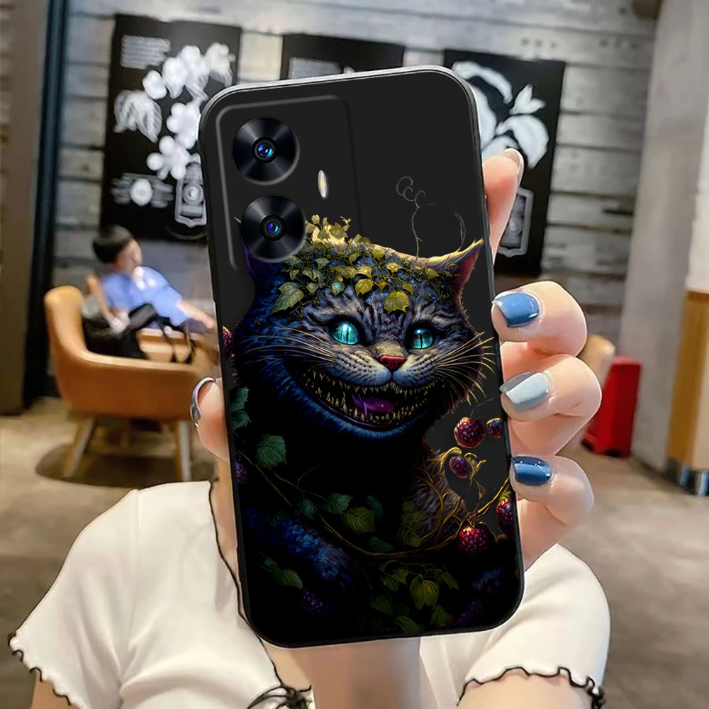 Чехол для телефона Disney Cheshire Cat Alice Realme C65 C63 C53 C35 C55 C33 C30 C21Y C20 C12 C11 GT 2 XT NARAO 20 30 50 Case Funda