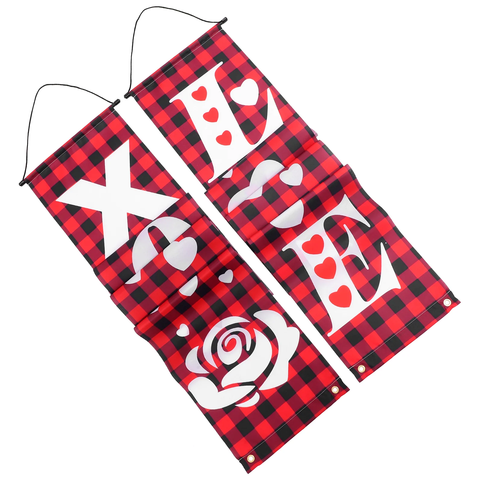 

Valentines Day Banner Couplet Party Door Hanging Ornament Signs Curtain Polyester Household Porch Supplies Decor