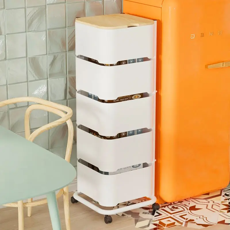 Вращающаяся Кухонная Тележка полка для хранения мебели прикроватный столик