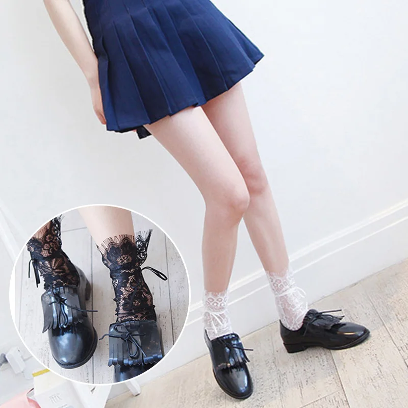 

Летние сексуальные кружевные прозрачные носки с цветочным рисунком для женщин, носки для девочек, эластичные сетчатые носки, модные женские короткие носки с ресницами