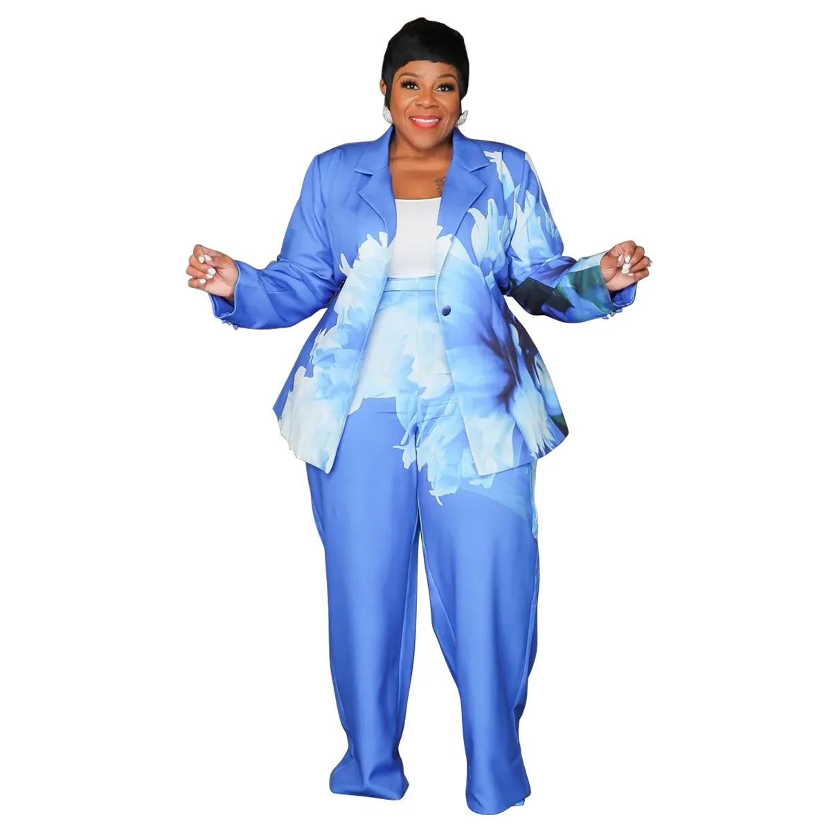 XL-5XL женская одежда высокого качества с красочным принтом комплекты из двух