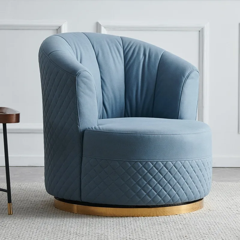 Фото Стулья для гостиной Factory Direct Argyle Кожа из микрофибры Круглая вращающаяся мебель для гостиной Удобный подлокотник Aset Acc №5