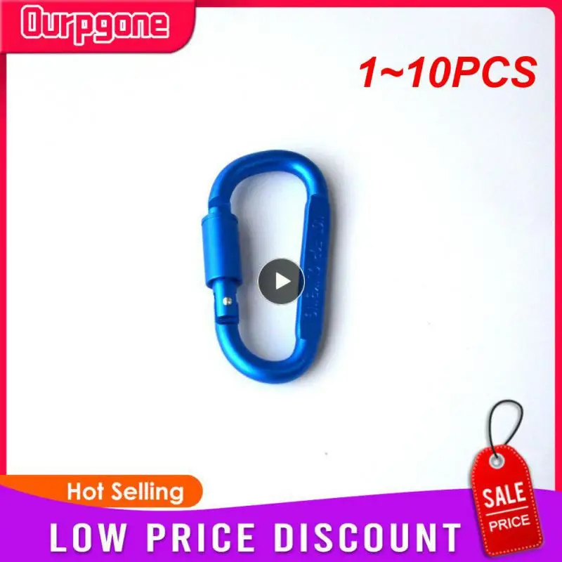 

1~10PCS Survival D-ring Locking Carabiner Clip Set Screw Lock Hanging Hook Buckle Karabiner Camping Climbing Equipment