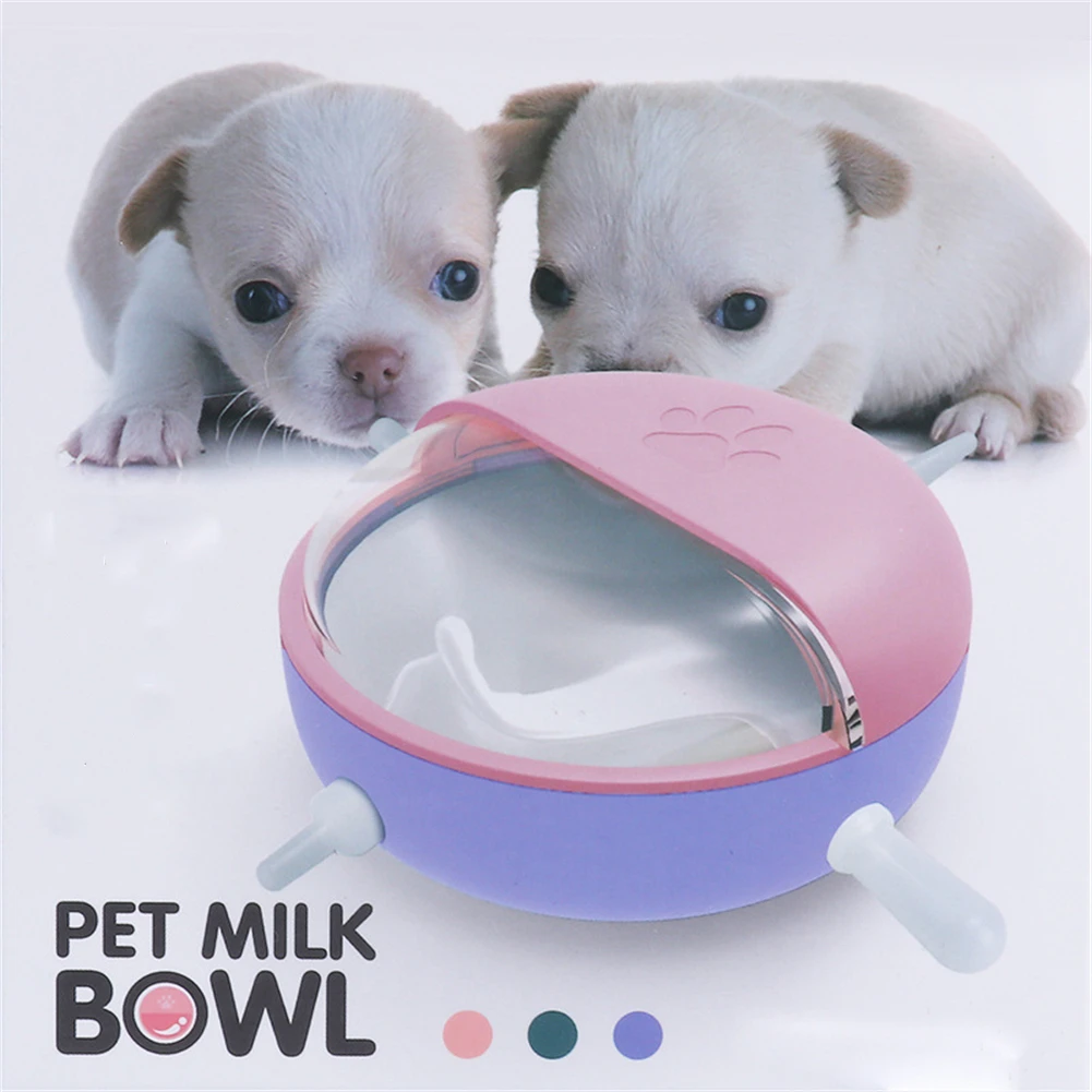 

180ml Bubble Milk Bowl Puppy Feeder Silicone Nipples Newborn Pet Feeding Bowls Kitten Nursing Drinking Water Food Dispenser