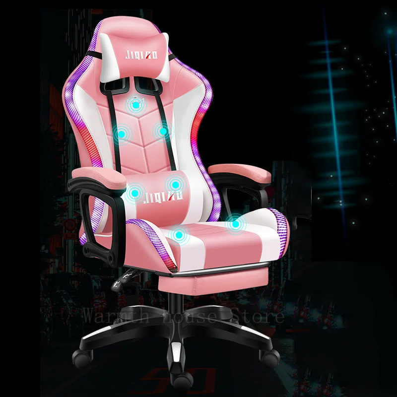 

Pink gaming chair,gamer chair girl Live chair Computer chair,office chair,Computer Seating Racer Recliner PU Leather,2023 New