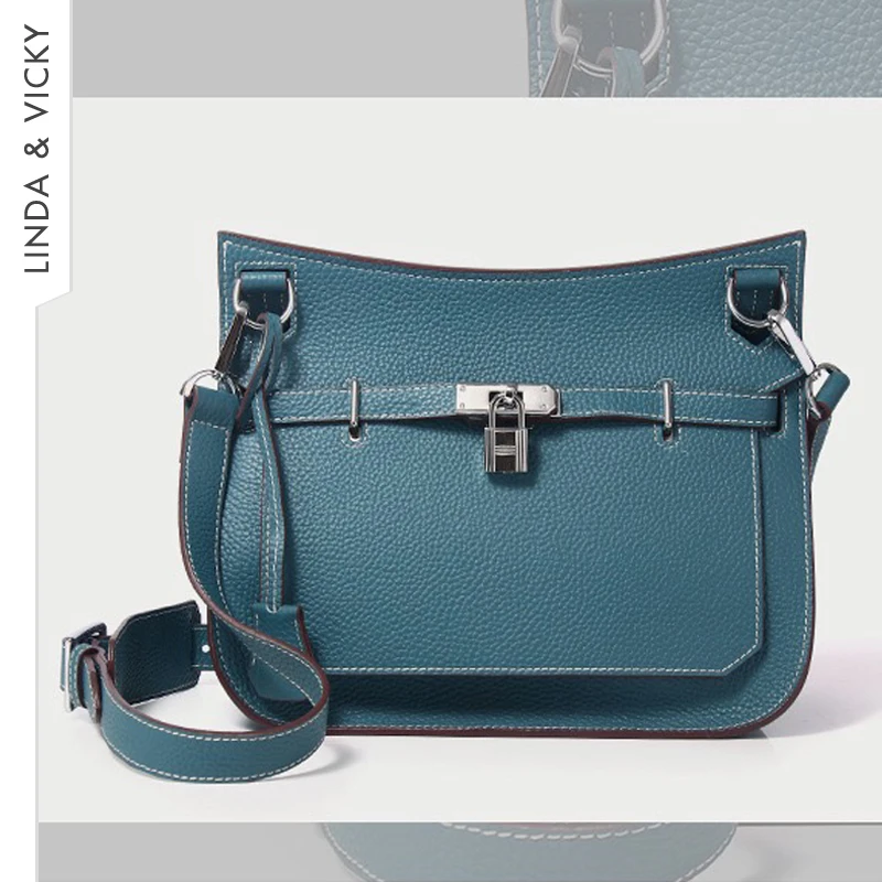 

Сумка на плечо из 2022 натуральной кожи, с замком в стиле ретро