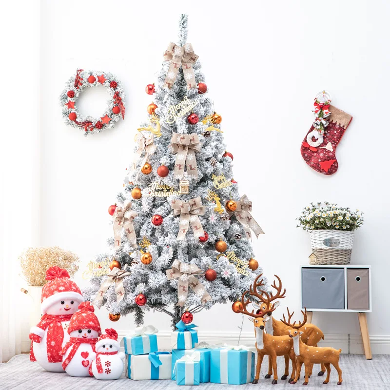 

Flocking Christmas Tree 1.2m 1.5m 1.8m 2.1m 2.4m Party Encrypted Snowflake Christmas Tree New Year Gift Navidad Home Decoration
