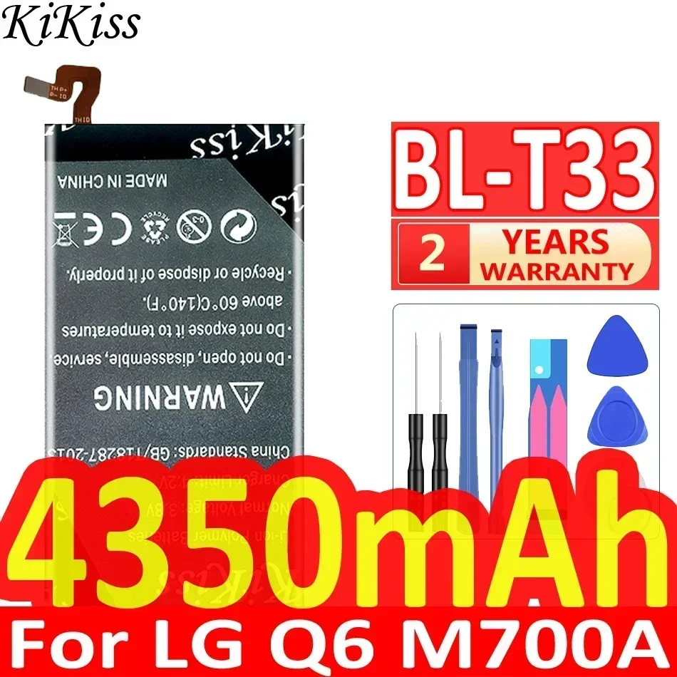 Аккумулятор KiKiss 4350 мАч BL-T33 для телефона LG Q6 M700A M700AN M700DSK M700N BL T33 BLT33