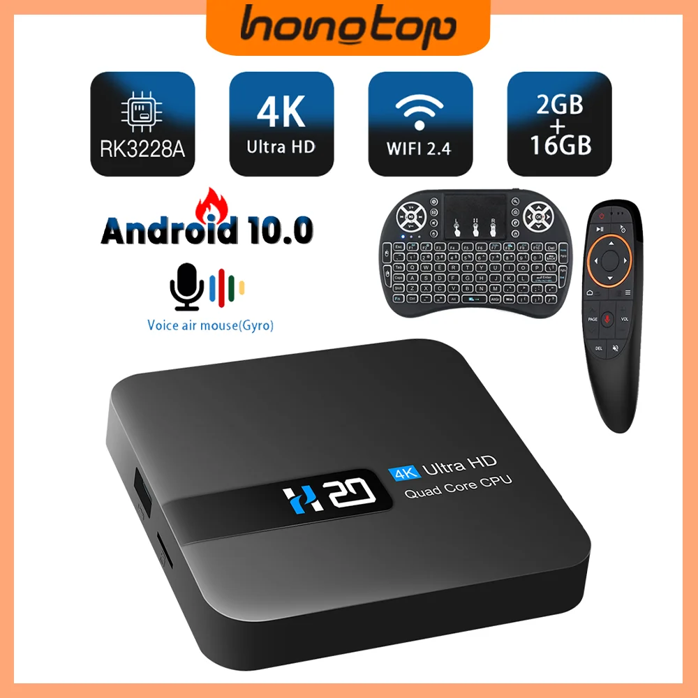 

HONGTOP H20 глобальная версия 2 Гб 16 Гб WiFi Play Store Smart Tv Box Android TV Box Ultra HD Android TV 10,0 HDR Media Player