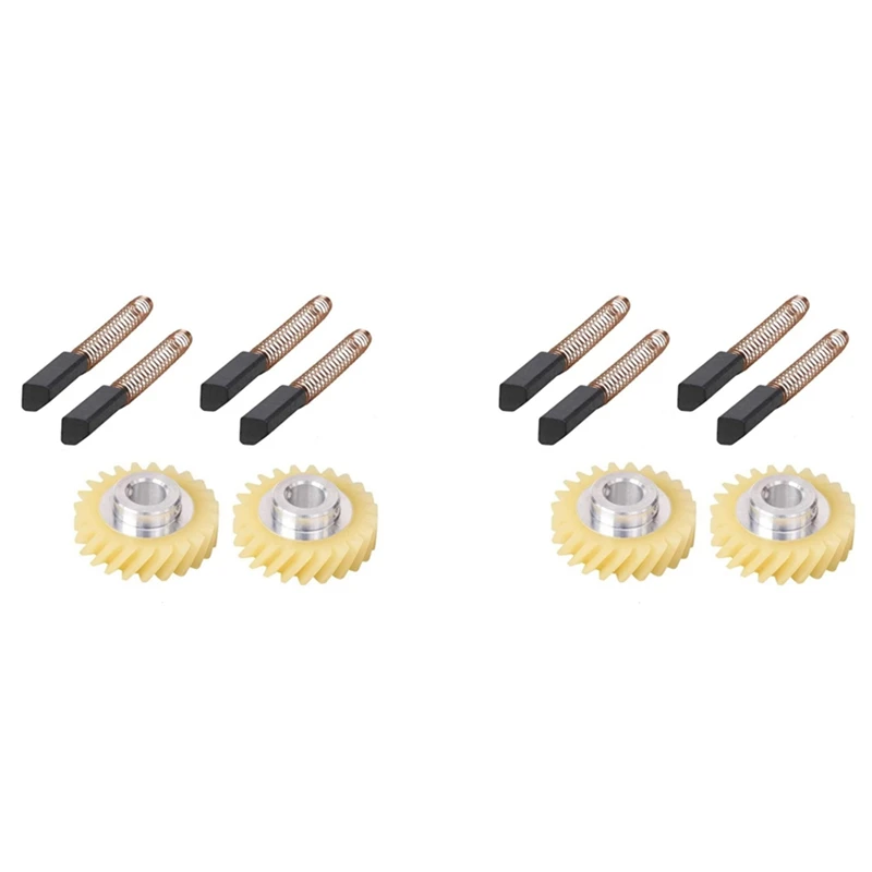 

4X W10112253 9706416 Motor Brush W10380496 4162897 Mixer Worm Drive Gear For Kitchenaid Stand & 4 Pair Of Motor Brushes