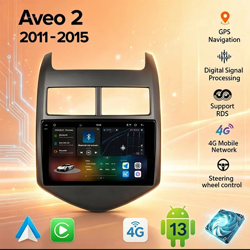 Фото FYT-7870 для Chevrolet Aveo 2 2011-2015, 2DIN автомагнитола с CarPlay и Android Auto, мультимедийная система, стерео. №1