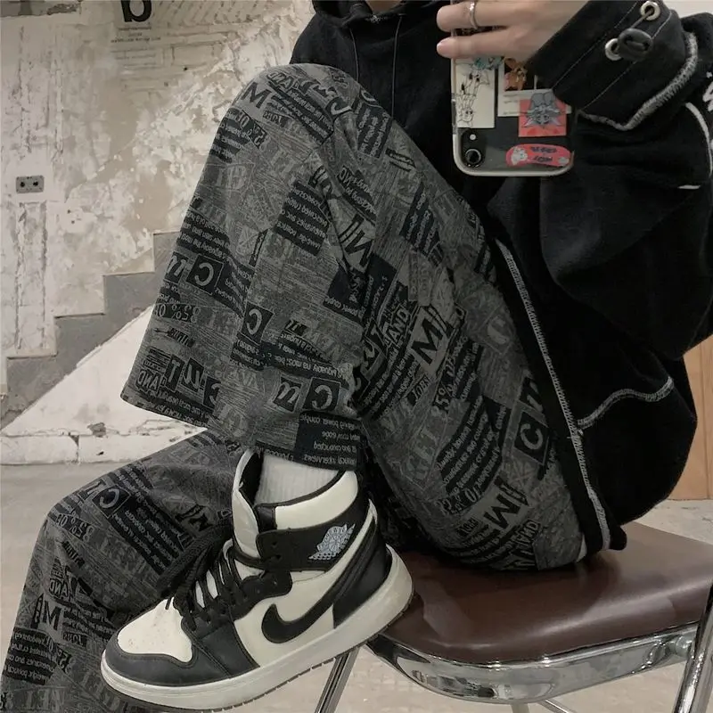 Новинка 2021SS прямые брюки для мужчин женщин студентов корейские свободные