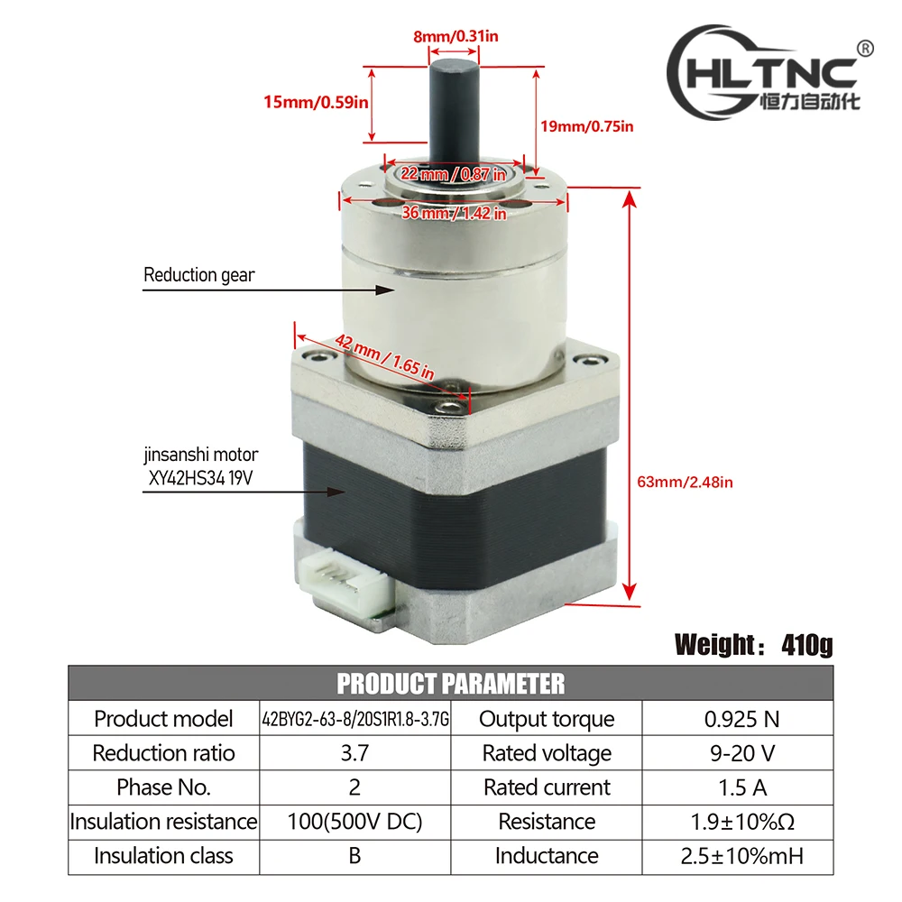 

Шаговый двигатель Nema 17 42HS34 с редуктором для 3D принтера